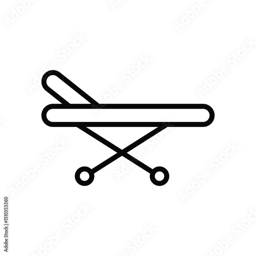 Simple line icon of a medical stretcher.  Ideal for medical websites or apps.