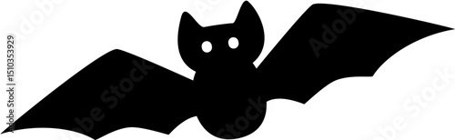 spooky black bat flying 