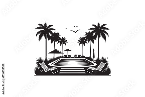 a black-and-whit bathroom against a white background in a straightforward and inconspicuous vector silhouette