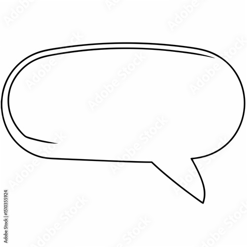 Black outlined speech bubble with transparency for communication and conceptual design projects.