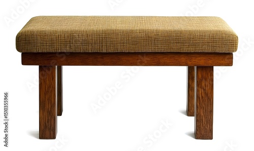 Brown modern bench. Interior design concept. Isolated object on white background