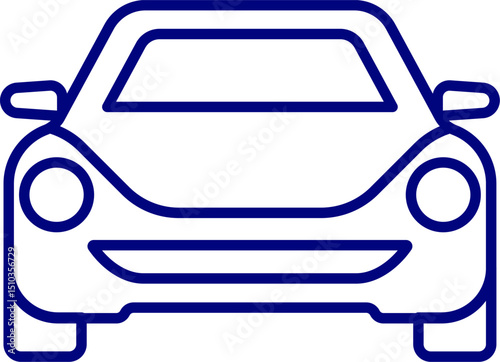 Vector illustration of a car. Modern Sedan line art vector. Hand drawing Sedan car