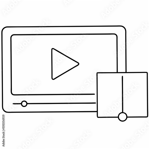 Modern digital video player interface concept with transparency for website or app design