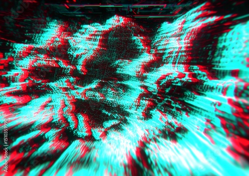 Interlaced glitches and distortions for a unique visual effect.