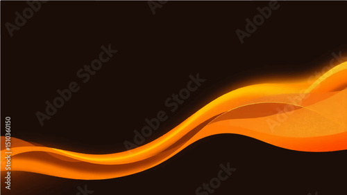 Abstract minimal background with yellow orange gradient and flowing line.