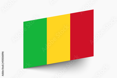 Flag of Mali. Mali flag official colors tilted icon digital vector illustration design.