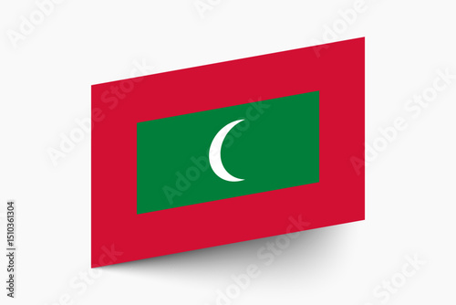 Flag of Maldives. Maldives flag official colors tilted icon digital vector illustration design.