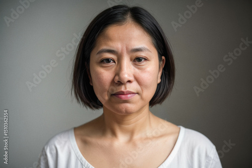 Portrait of a Woman with Short Hair in Soft Lighting