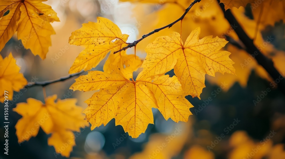Colorful yellow leaves in Autumn season. Close-up shot. Suitable for background image. Colorful yellow leaves in Autumn season. Close-up shot. Suitable for background image.