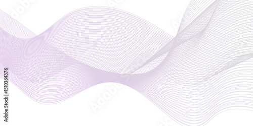 Abstract smooth frequency isolated element creative pink wave line blend curve flow technology modern white background. web banner vector beautiful waveform light music energy design.	