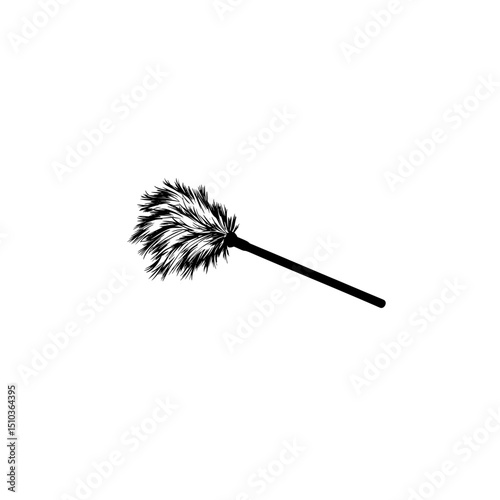 feather duster on white background
