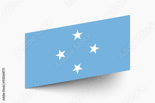 Flag of Federated States of Micronesia. Micronesia flag official colors tilted icon digital vector illustration design.