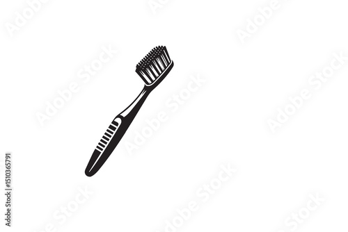 A black-and-white tooth  brush  bag against a white background in a straightforward and inconspicuous vector silhouette