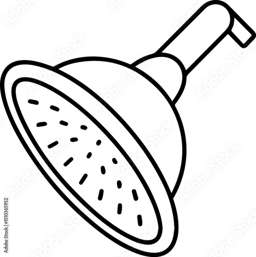 shower head outline vector illustration, line art