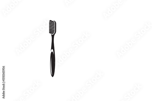 A black-and-white tooth  brush  bag against a white background in a straightforward and inconspicuous vector silhouette