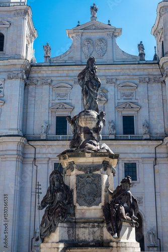 Mariensaule and the Cathedral of Salzburg, Austria