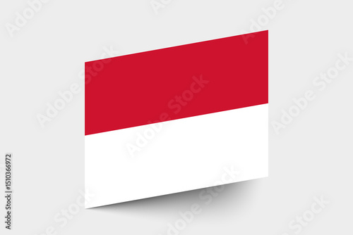 Flag of Monaco. Monaco flag official colors tilted icon digital vector illustration design.