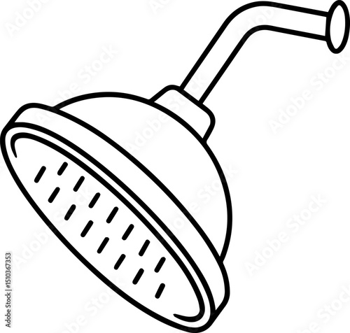 shower head outline vector illustration, line art