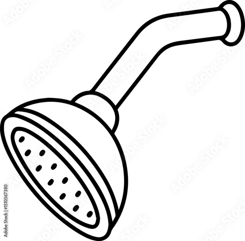 shower head outline vector illustration, line art