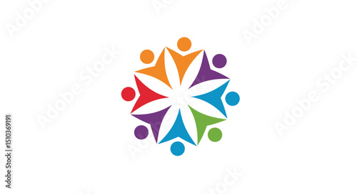 Colorful People Circle A Symbol of Unity and Collaboration
