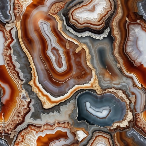 Wallpaper Mural This striking agate mineral stone features mesmerizing patterns with rich colors and detailed layers Generative AI Torontodigital.ca