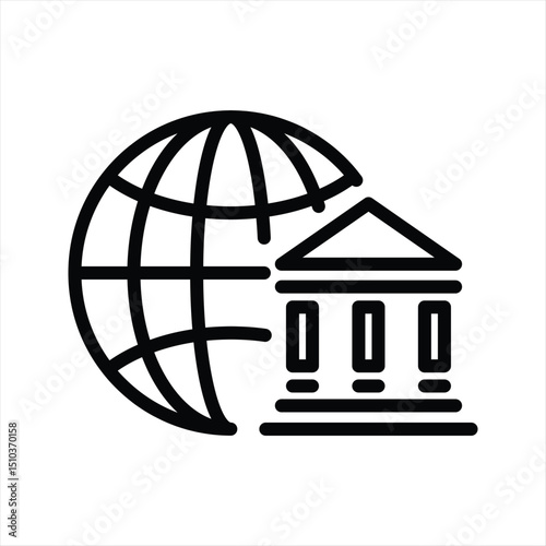 Internet Banking online simple line icon