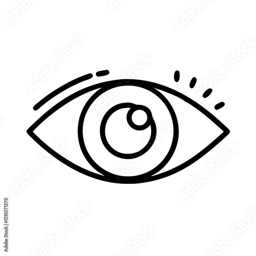 Line art illustration of an eye concept of medicine, vector  