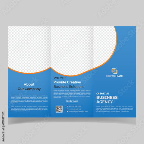 Modern Trifold Business Brochure Template in Blue – Corporate Flyer Design.