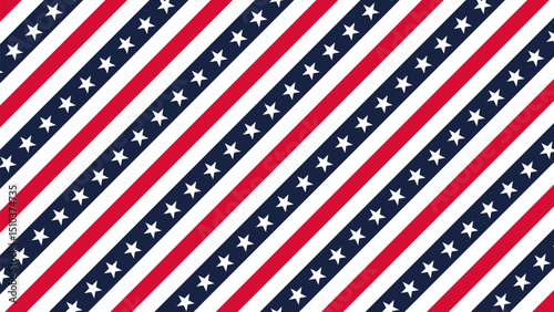 Stars and Stripes American Flag Background. USA celebration background with American flag decoration for the 4th of July, Independence Day, Presidents Day, and Labor Day. Vector illustration.