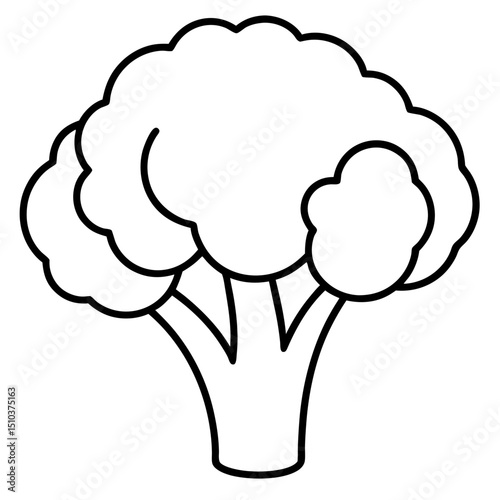vector illustration of a cartoon cauliflower