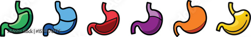 Stomach Icon Representing Human Digestive System, Medical Anatomy, Internal Organ, Health and Healthcare Treatment Symbol