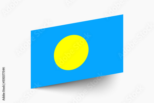Flag of Palau. Palau flag official colors tilted icon digital vector illustration design.