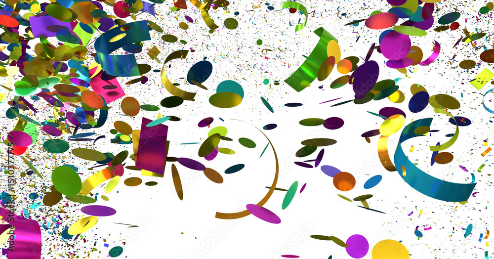 Obraz premium Vibrant festive confetti explosion. Ideal for party, holiday, or celebration designs.