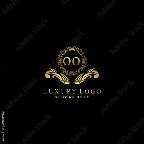 QQ letter initial monogram luxury logo