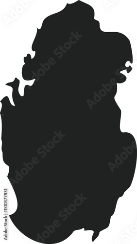 Simple Map of  Qatar