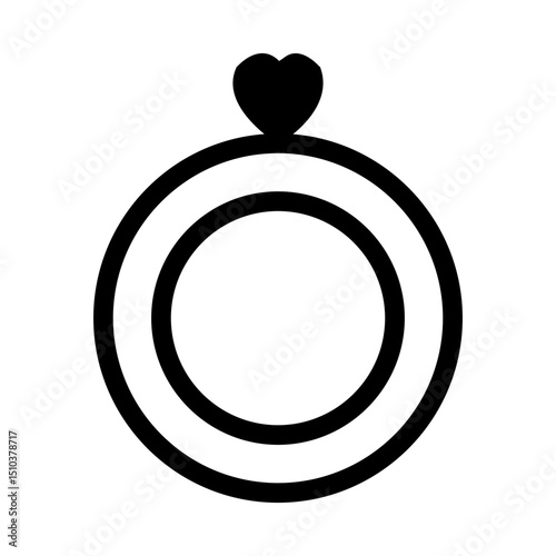 vector illustration of a heart ring