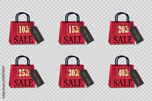 Shopping bag sale and discounts. Vector EPS10