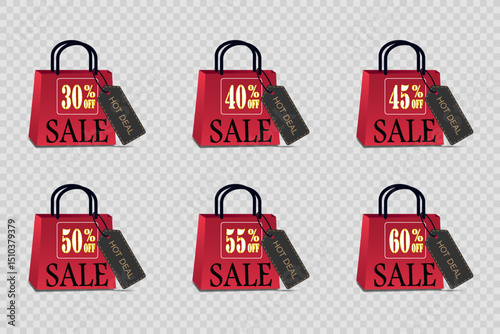 Shopping bag sale and discounts. Vector EPS10