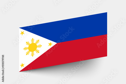 Flag of Philippines. Philippines flag official colors tilted icon digital vector illustration design.