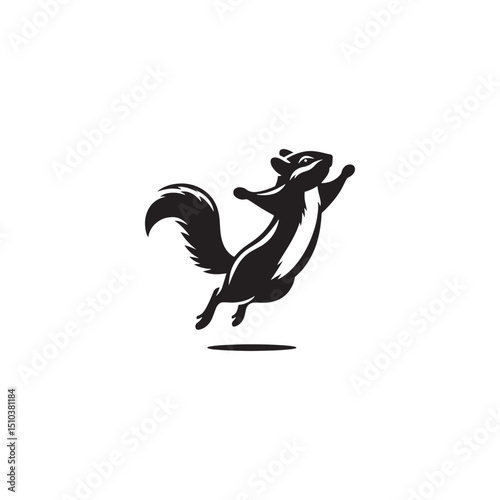 **"Playful Chipmunk Vector Silhouette: Lively Small Rodent Design Featuring Fluffy Tail, Foraging Pose, and Striped Back in Clean, Minimalist Style for Crafts and Digital Art"**

