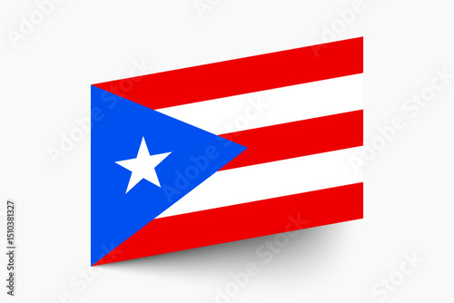 Flag of Puerto Rico. Puerto Rico flag official colors tilted icon digital vector illustration design.