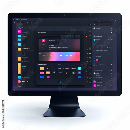 3D Render of Modern Software Interface