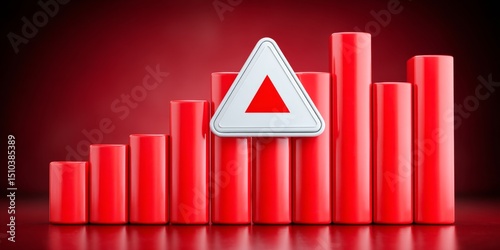 A 3D graph with a bankruptcy warning flashing under a virtual insolvency dashboard