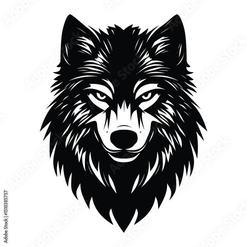 Wolf minimalist silhouette design vector art