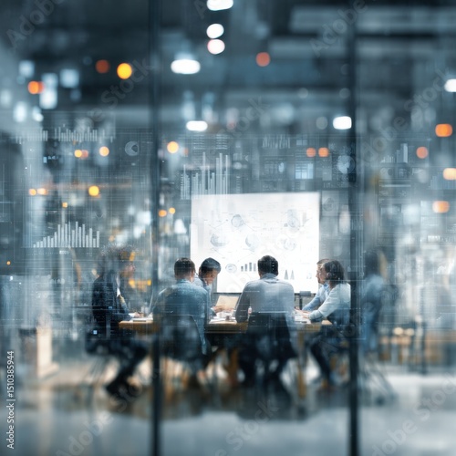 A group of people are sitting around a table in a conference room
