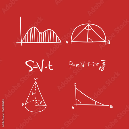 Geometrical Equations icon logo flat vector design