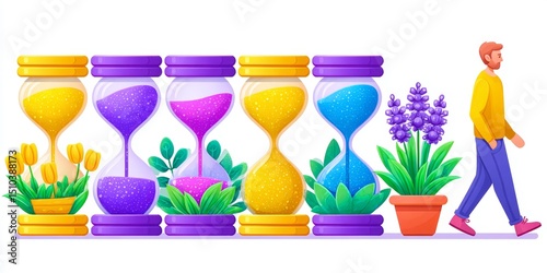 Flat vector of a business timeline ending in liquidation