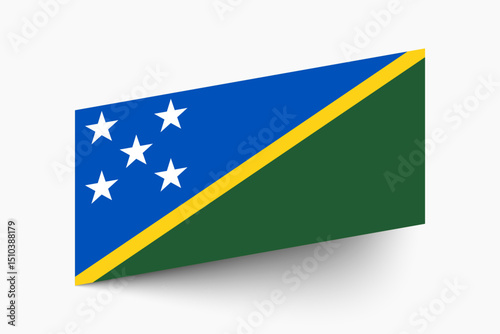 Flag of Solomon Islands. Solomon Islands flag official colors tilted icon digital vector illustration design.
