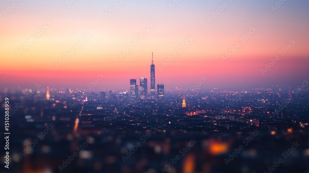 Fototapeta premium Cityscape Sunset Blur