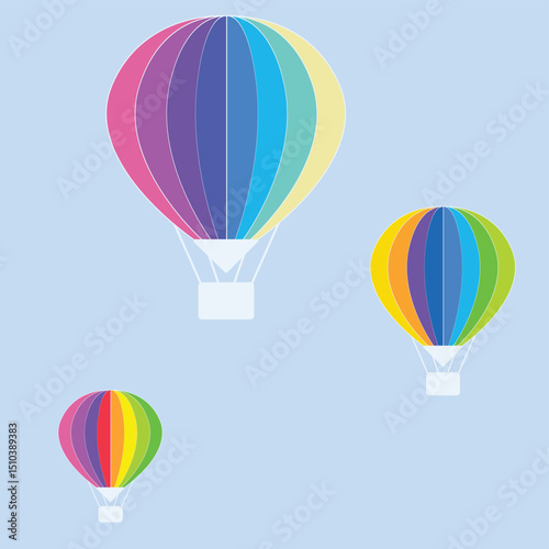 hot air balloon, vector illustration